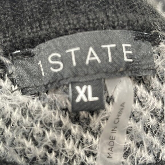 𝅺1. STATE Eyelash Plaid Fringe Sweater warm cozy soft winter vibes sz xl - Picture 4 of 11